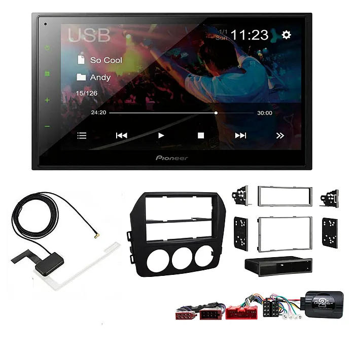 Mazda MX-5 (Bose Audio) 2009 - 2015 Pioneer 6.8" Screen Bluetooth WebLink USB DAB Radio Upgrade Kit