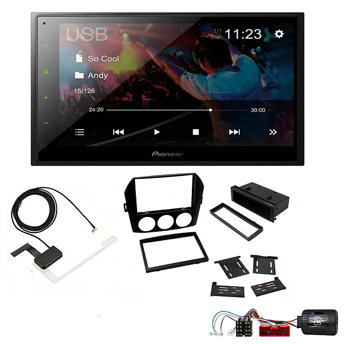 Mazda MX-5 Non-Bose Pioneer 6.8" Screen Bluetooth iPod iPhone WebLink USB DAB Radio Upgrade Kit