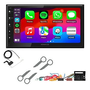 VW Transporter (2006-2009) Kenwood 6.8" Wired Android Auto / CarPlay Bluetooth DAB+ Stereo Upgrade Pack