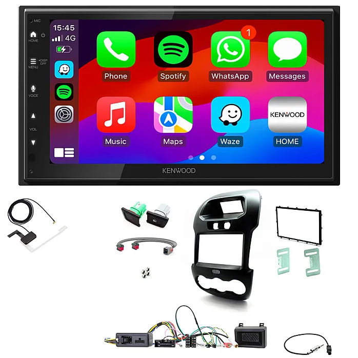 Ford Ranger Kenwood Wired Android Auto / CarPlay Bluetooth DAB+ Stereo Upgrade Pack