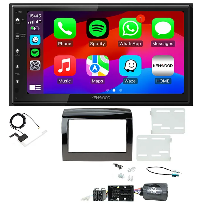 Fiat Ducato 2014-2021 Kenwood Wired Android Auto / CarPlay Bluetooth DAB+ Stereo Upgrade Pack