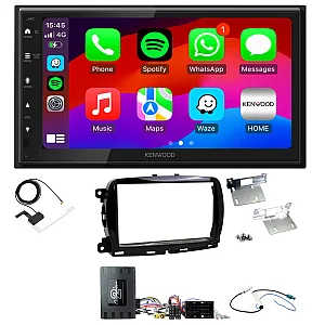Fiat 500 2015 - 2021 Kenwood Wired Android Auto / CarPlay Bluetooth DAB+ Stereo Upgrade Pack