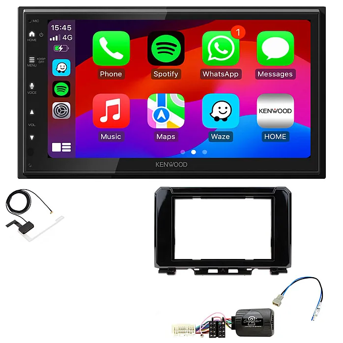 Suzuki Jimny 2018 Onwards Kenwood Wired Android Auto / CarPlay Bluetooth DAB+ Stereo Upgrade Pack