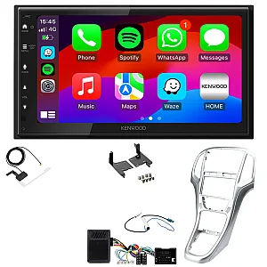 Vauxhall Astra 2010-2015 Silver Kenwood Wired Android Auto / CarPlay Bluetooth DAB+ Stereo Upgrade Pack