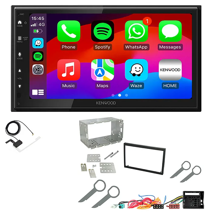 VW Polo 9N3 2005-2009 Kenwood DMX5023DABS Wired Android Auto / CarPlay Bluetooth DAB+ Stereo Upgrade Pack
