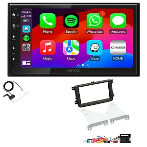 Volkswagen Caddy, Eos, Fusca, Golf, Jetta, Magotan Kenwood Wired Android Auto / CarPlay Bluetooth DAB+ Stereo Upgrade Pack