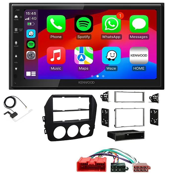 Mazda MX-5 2009-2015 Kenwood Wired Android Auto / CarPlay Bluetooth DAB+ Stereo Upgrade Pack