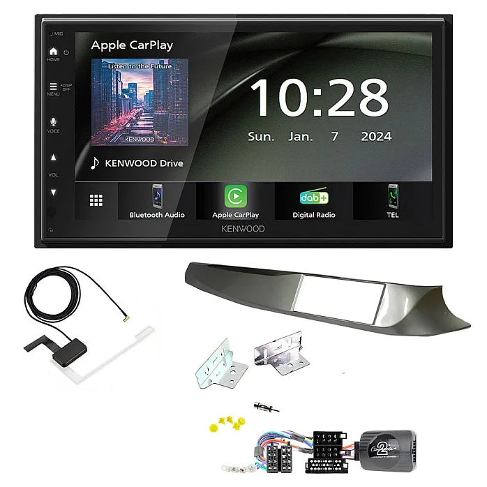 Alfa Romeo Giulietta (2010-2014) Kenwood 6.8" Wireless CarPlay / Android Auto, DAB+ Bluetooth Stereo Upgrade Pack