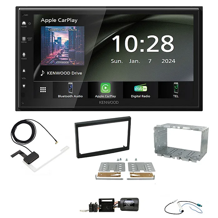 Citroen C2, C3 2005-2009 Kenwood 6.8" Wireless CarPlay / Android Auto, DAB+ Bluetooth Stereo Upgrade Pack