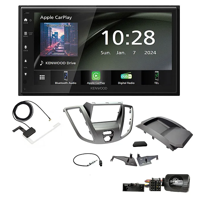 Ford Transit 2015 - 2021 Kenwood 6.8" Wireless CarPlay / Android Auto, DAB+ Bluetooth Stereo Upgrade Pack