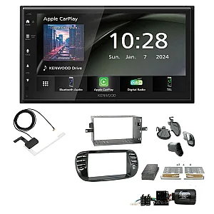 Fiat 500 2007-2015 Kenwood 6.8" Wireless CarPlay / Android Auto, DAB+ Bluetooth Stereo Upgrade Pack