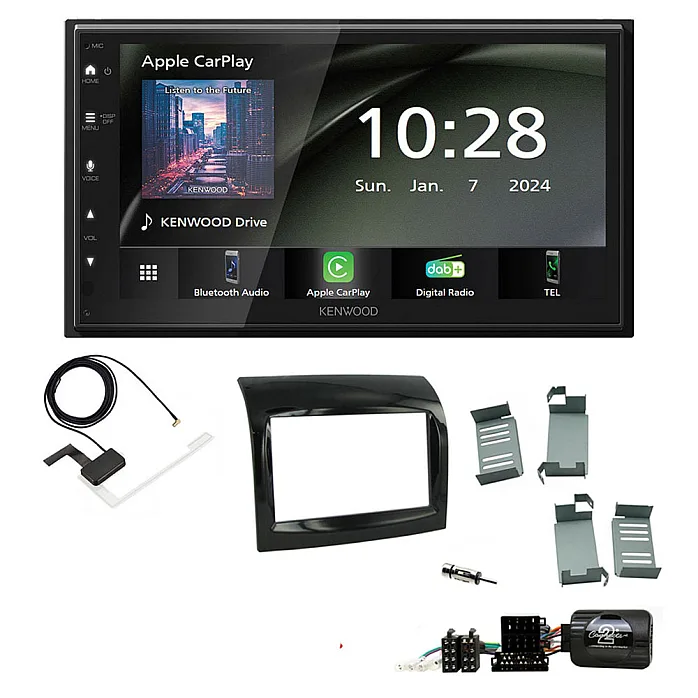 Fiat Ducato 2012-2014 Kenwood 6.8" Wireless CarPlay / Android Auto, DAB+ Bluetooth Stereo Upgrade Pack