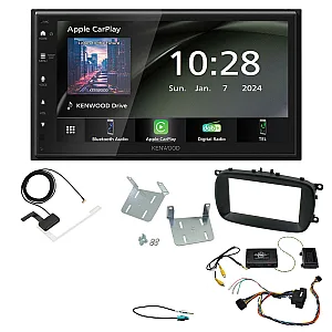 Fiat 500X 2015 - 2021 Kenwood 6.8" Wireless CarPlay / Android Auto, DAB+ Bluetooth Stereo Upgrade Pack