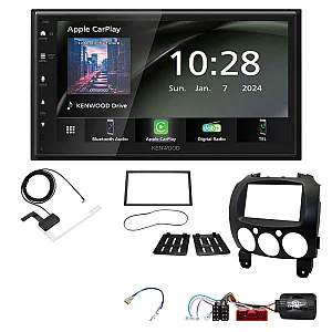 Mazda 2 (2008-2014) Kenwood 6.8" Wireless CarPlay / Android Auto DAB+ Bluetooth Stereo Upgrade Pack