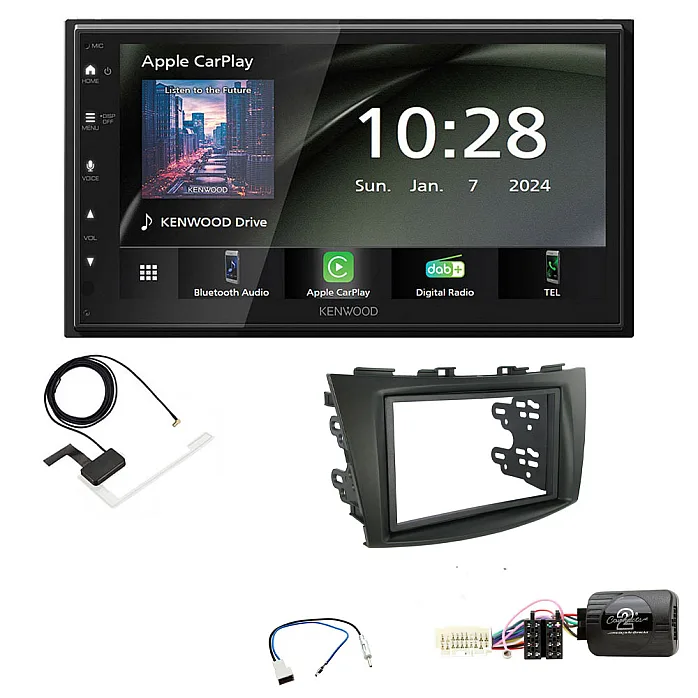 Suzuki Swift 2011-2017 Kenwood 6.8" Wireless CarPlay / Android Auto DAB+ Bluetooth Stereo Upgrade Pack