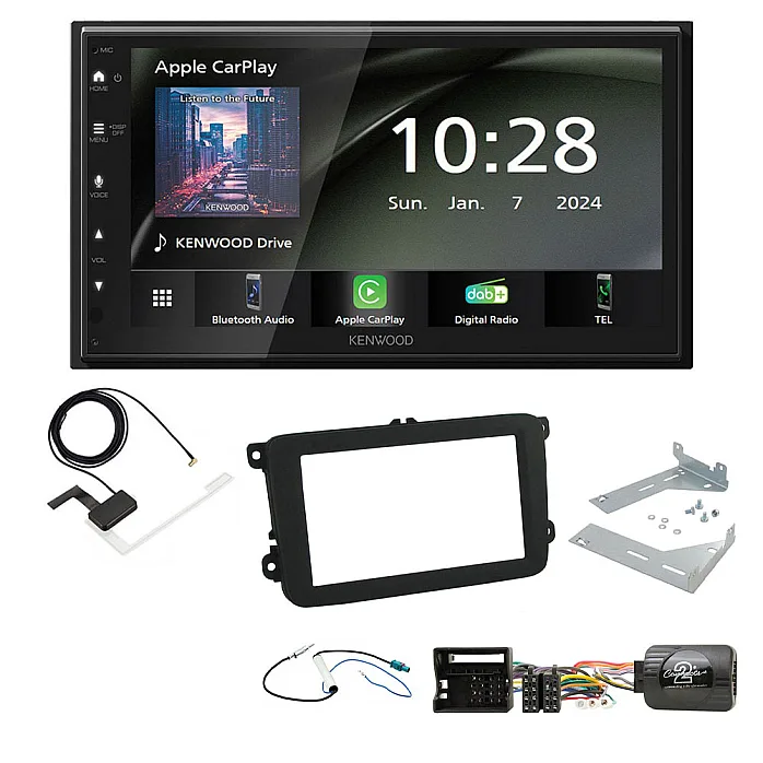 Volkswagen Caddy, EOS, Fusca, Golf, Jetta 6.8" Wireless CarPlay / Android Auto DAB+ Bluetooth Stereo Upgrade Pack