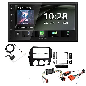 Mazda MX-5 2005 - 2009 (BOSE Audio) Kenwood 6.8" Wireless CarPlay / Android Auto DAB+ Bluetooth Stereo Upgrade Pack