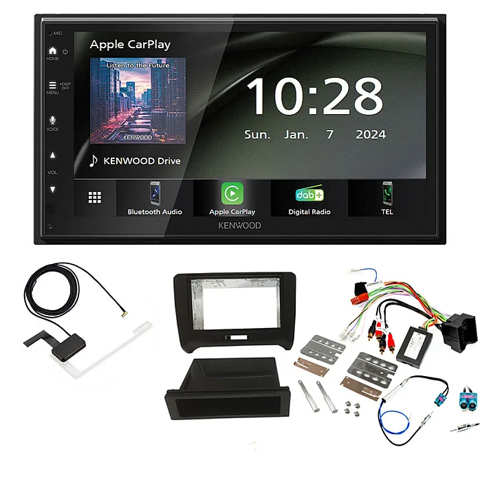 Audi TT 8J 2006-2014 Kenwood 6.8" Wireless CarPlay / Android Auto, DAB+ Bluetooth Stereo Upgrade Pack