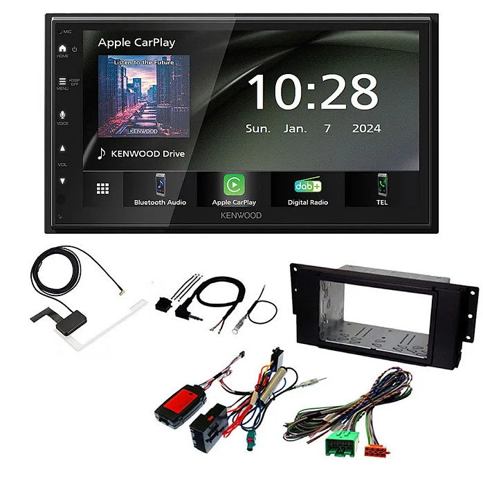 Land Rover Kenwood DMX6523DABS 6.8" Wireless CarPlay / Android Auto, DAB+ Bluetooth Stereo Upgrade Pack
