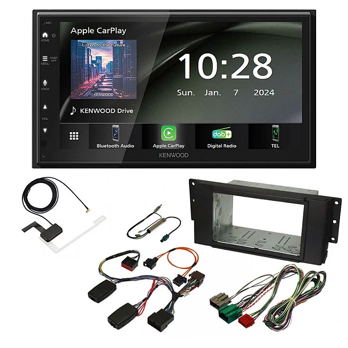 Land Rover Kenwood 6.8" Wireless CarPlay / Android Auto DAB+ Bluetooth Stereo Upgrade Pack