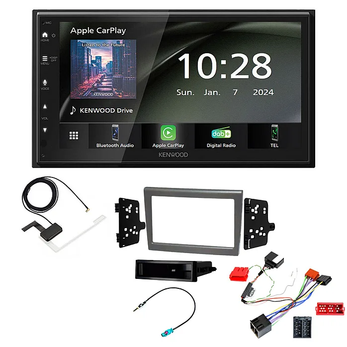 Porsche 911, Boxster, Cayman Kenwood 6.8" Wireless CarPlay / Android Auto DAB+ Bluetooth Stereo Upgrade Pack