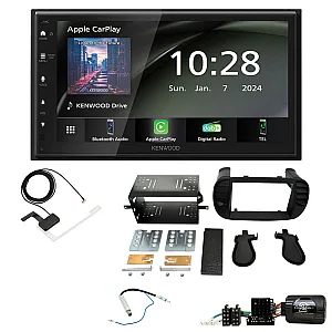 Fiat 500 (2007-2015) Kenwood 6.8" Wireless CarPlay / Android Auto, DAB+ Bluetooth Stereo Upgrade Pack