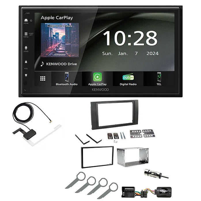 Ford Focus, Fiesta, Transit Kenwood 6.8" Wireless CarPlay / Android Auto, DAB+ Bluetooth Stereo Upgrade Pack