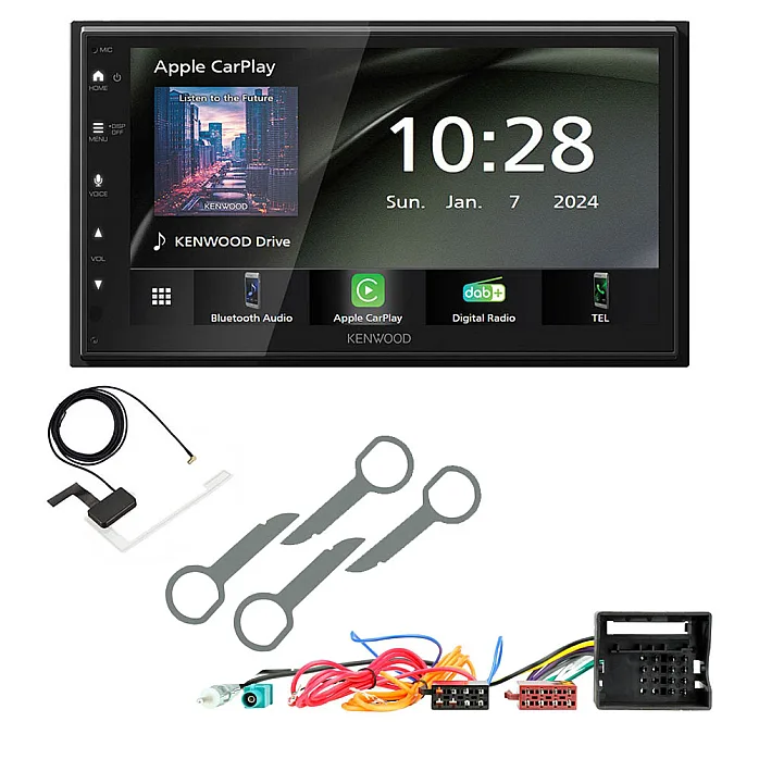 VW Transporter T5 RCD200 6.8" Wireless CarPlay / Android Auto DAB+ Bluetooth Stereo Upgrade Pack