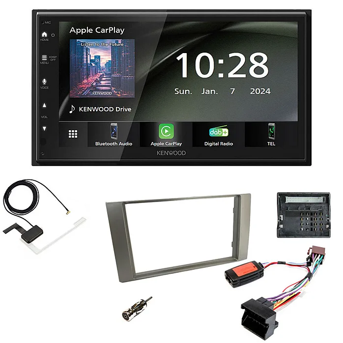 Kenwood 6.8" Wireless CarPlay / Android Auto DAB+ Bluetooth Stereo Upgrade Pack For Ford