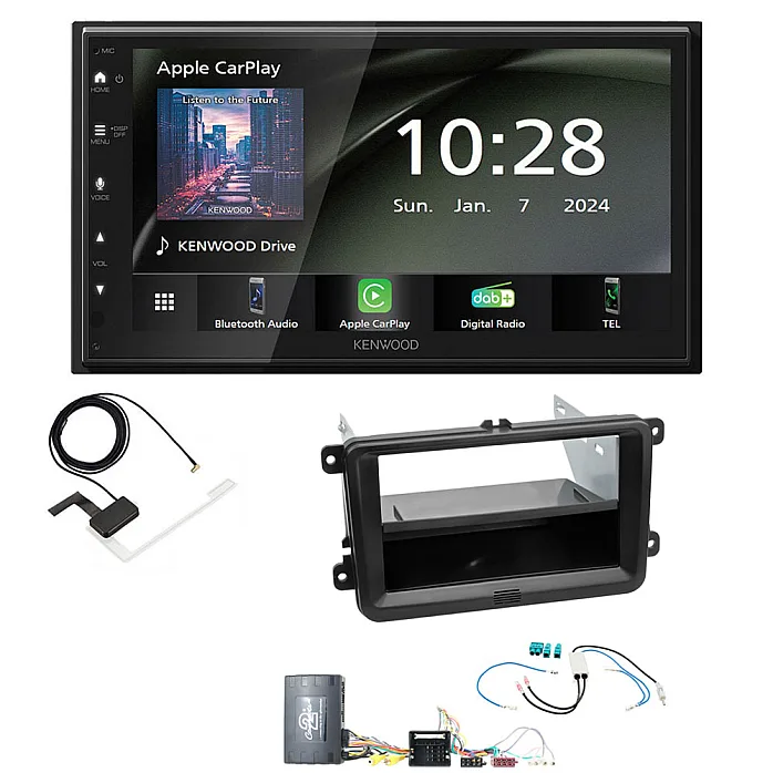 Volkswagen Transporter T5 / T5.1 Kenwood 6.8" Wireless CarPlay / Android Auto DAB+ Bluetooth Stereo Upgrade Pack