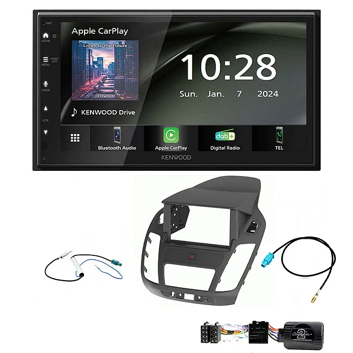 Ford Transit Connect Kenwood 6.8" Wireless CarPlay / Android Auto, DAB+ Bluetooth Stereo Upgrade Pack