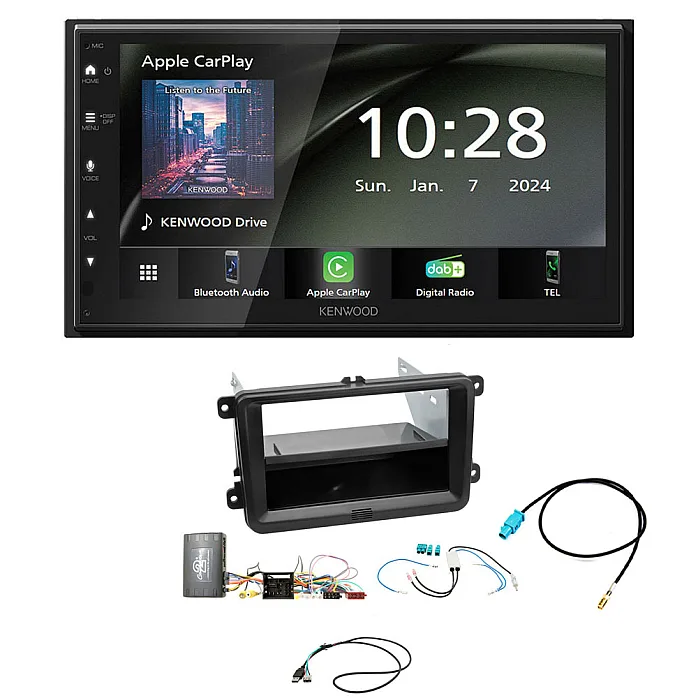 VW T6 2015 - 2019 Kenwood 6.8" Wireless CarPlay / Android Auto DAB+ Bluetooth Stereo Upgrade Pack
