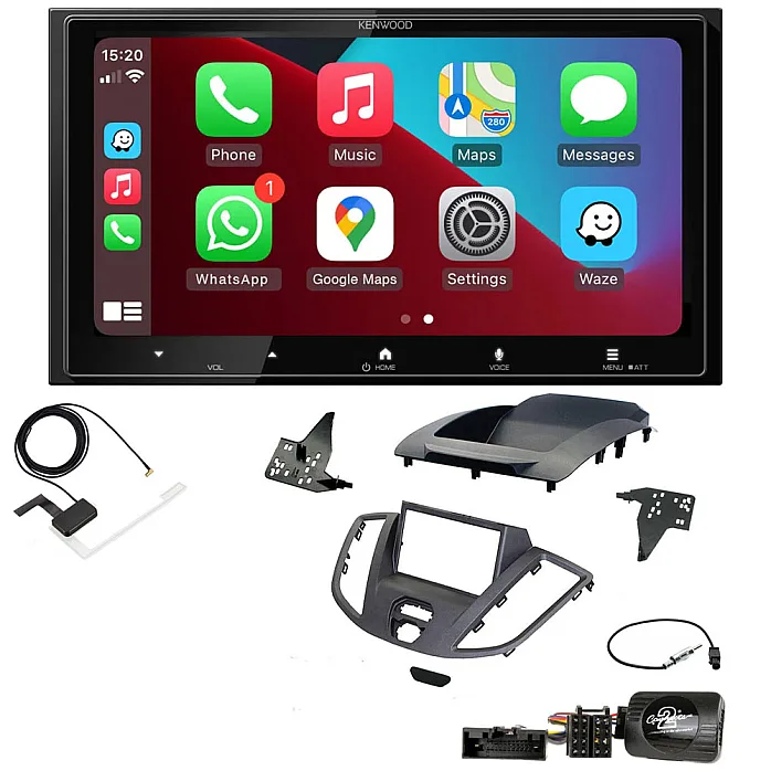 Ford Transit 2015-2021 Dark Grey Kenwood DMX7525DABS Wireless Apple CarPlay Android Auto DAB Stereo Upgrade Kit