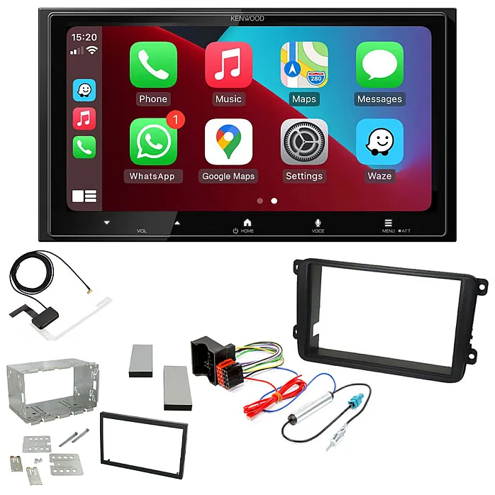 Kenwood 6.8” Wireless CarPlay / Android Auto, Mirroring, DAB+ Stereo Upgrade Pack For Skoda