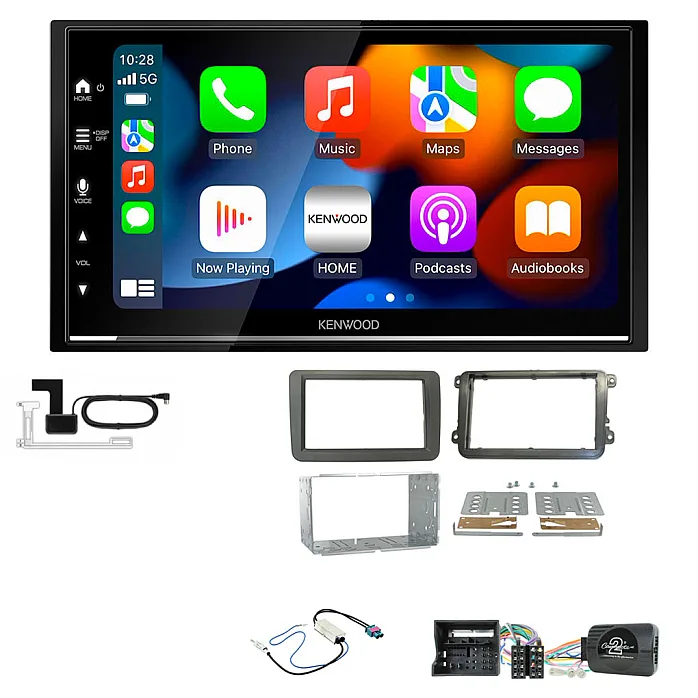 VW 2015-2019 Kenwood 6.8" Wireless Apple CarPlay Android Auto DAB Stereo Upgrade Kit