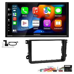 VW Kenwood DMX7525DABS Wireless Apple CarPlay Android Auto DAB Stereo Upgrade Kit