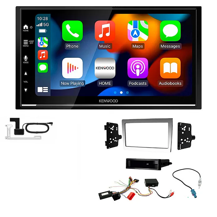 Porsche 997, Boxster, Cayman Silver / Grey Kenwood DMX7525DABS Stereo Upgrade Kit