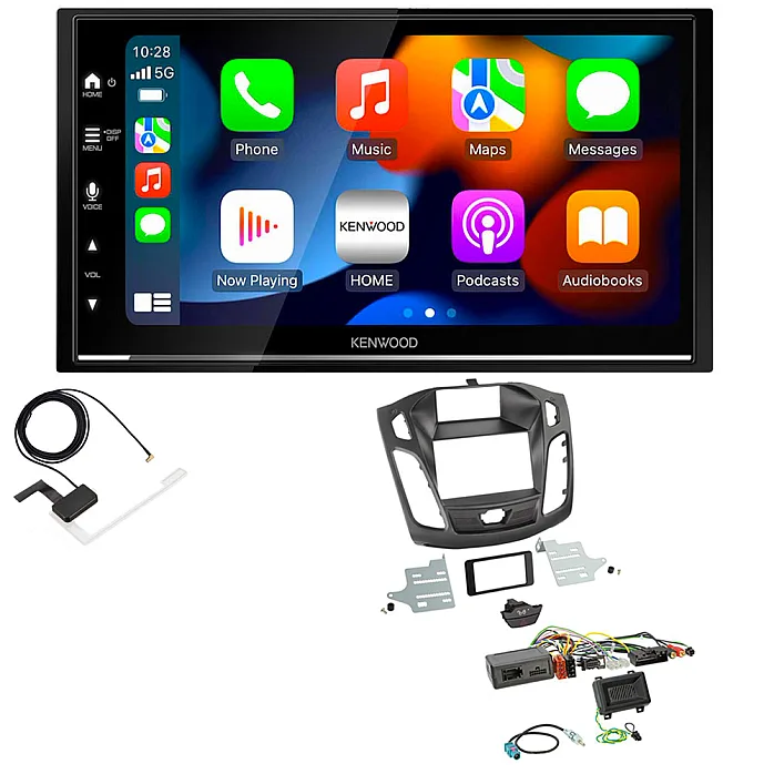 Ford Focus 2015-2018 Kenwood DMX7525DABS Wireless Apple CarPlay Android Auto DAB Stereo Upgrade Kit