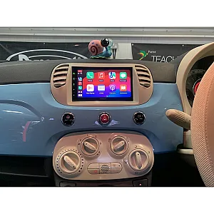 Fiat 500 (2007-15) Ivory Kenwood DMX7525DABS Wireless Apple CarPlay Android Stereo Upgrade Kit