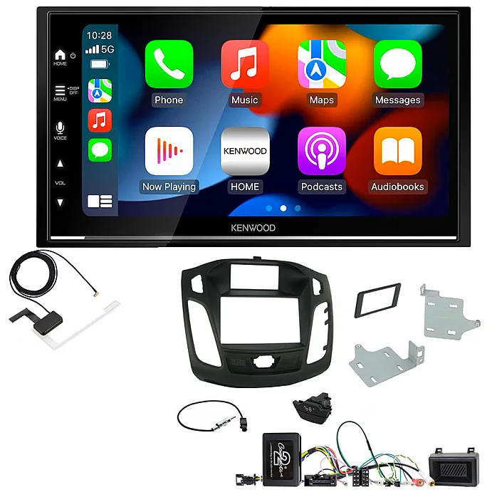 Ford Focus 2011-2015 Kenwood Wireless Apple CarPlay Android Auto Stereo Upgrade Kit