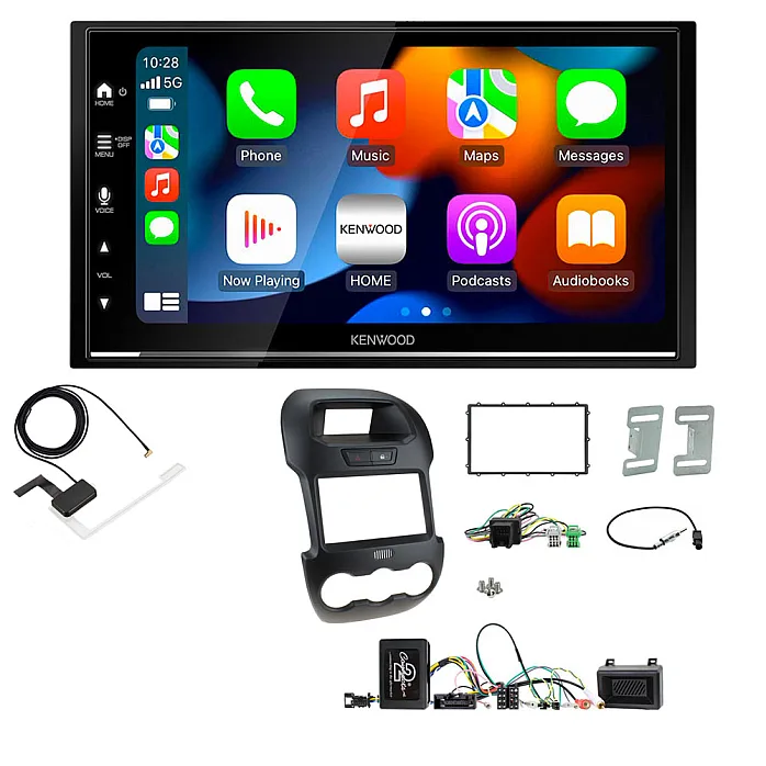Ford Ranger Kenwood DMX7525DABS Wireless Apple CarPlay Android Auto DAB Stereo Upgrade Kit