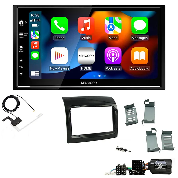 Fiat Ducato (2012-2014) Black Kenwood DMX7525DABS Double DIN Car Stereo Upgrade Kit