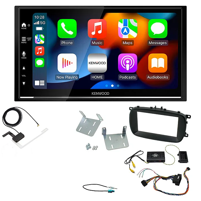 Fiat 500X (2015-2021) Kenwood DMX7525DABS Double Din Car Stereo Upgrade Kit