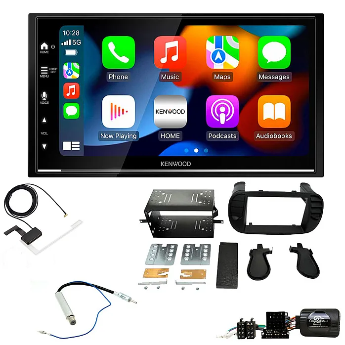 Fiat 500 (2007-2015) Kenwood DMX7525DABS CarPlay Android Auto Stereo Upgrade Kit