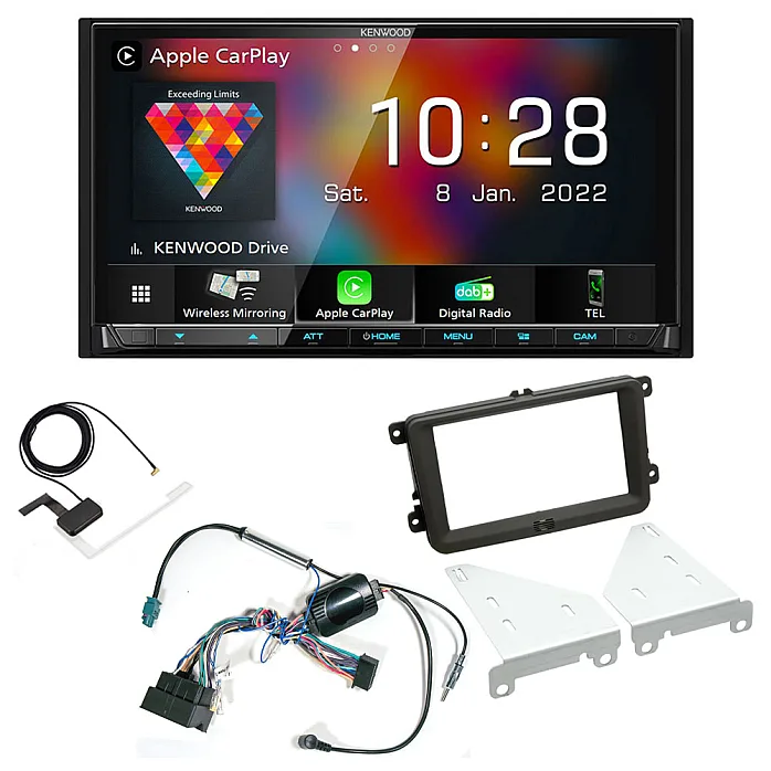 VW T5 / T5.1 2009 - 2015 Kenwood DMX8021DABS With Steering Control and Optical Parking Sensor Display