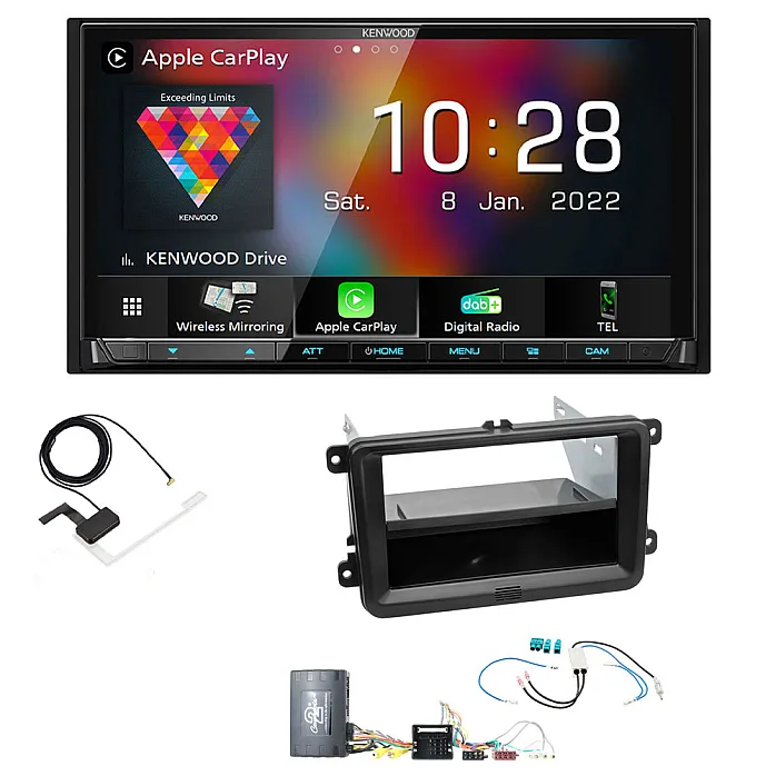 Volkswagen Transporter T5 / T5.1 Kenwood CarPlay Android Auto Digital Media AV Receiver Bluetooth DAB+ Stereo Upgrade Kit
