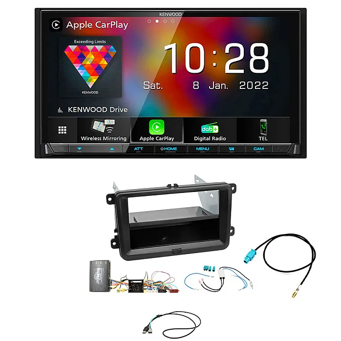 VW T6 2015 - 2019 Kenwood CarPlay Android Auto Digital Media AV Receiver Bluetooth DAB+ Stereo Upgrade Pack