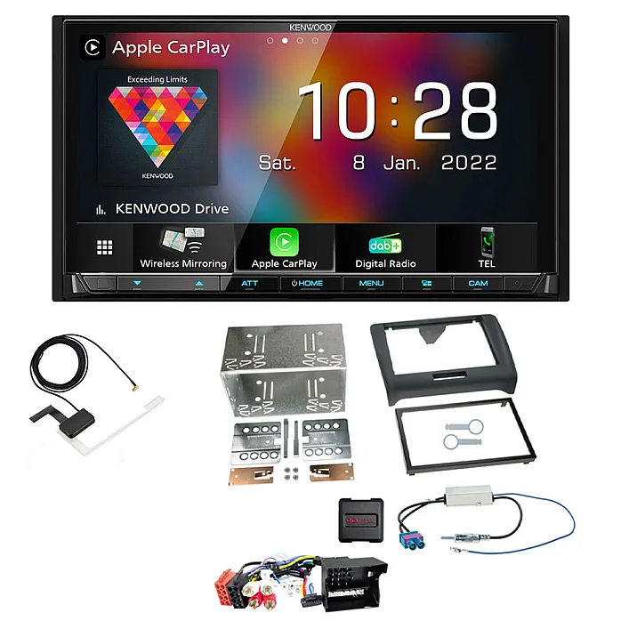 Audi TT 2006-2014 Kenwood CarPlay Android Auto Digital Media AV Receiver Bluetooth DAB+ Stereo Upgrade Kit