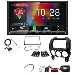 Mazda 2 (2008-2014) Kenwood CarPlay Android Auto Digital Media AV Receiver Bluetooth DAB+ Stereo Upgrade Pack