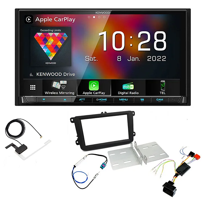 Volkswagen Kenwood CarPlay / Android Auto Digital Media AV Receiver Bluetooth DAB+ Stereo Upgrade Kit